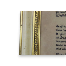 Carica l'immagine nel visualizzatore di Gallery, Diploma Nobiliare Incorniciato Sovrano Scaligero Ordine Ospitaliero Militare dei Cavalieri della Concordia anni 50'