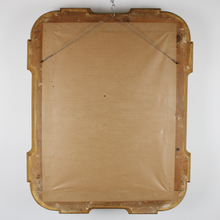 Carica l'immagine nel visualizzatore di Gallery, Specchio con cornice a vassoio in legno dorata bulinata e decorata a mano 1800