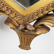 Carica l'immagine nel visualizzatore di Gallery, Specchio vintage con cornice dorata metà '900 dalla forma a diamante