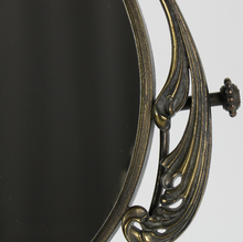 Carica l'immagine nel visualizzatore di Gallery, Grande Specchio da Tavolo Stile Vittoriano in Ottone Vintage Psiche