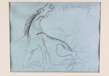 Carica l'immagine nel visualizzatore di Gallery, LITOGRAFIA Pablo Ruiz Picasso Studio per il cavallo Disegno preparatorio per Guernica