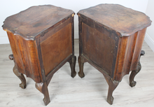 Carica l'immagine nel visualizzatore di Gallery, Coppia di Comodini in Legno di Noce Anni '30
