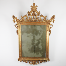 Carica l'immagine nel visualizzatore di Gallery, Grande Specchio al mercurio Con Cornice in Legno Dorata '900