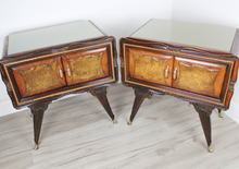 Carica l'immagine nel visualizzatore di Gallery, Coppia di Comodini in Legno VINTAGE D'Epoca Anni 20 30