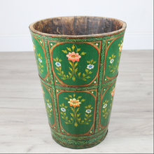 Carica l'immagine nel visualizzatore di Gallery, Portaombrelli Vintage in legno Dipinto a mano con Decorazioni Floreali