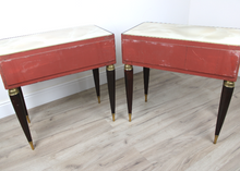 Carica l'immagine nel visualizzatore di Gallery, Coppia di Comodini in Legno Vintage