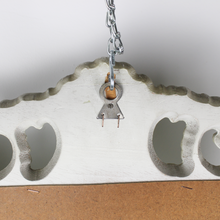 Carica l&#39;immagine nel visualizzatore di Gallery, Specchio Vintage con Cornice in Legno Bianco Panna e Dettagli Intagliati
