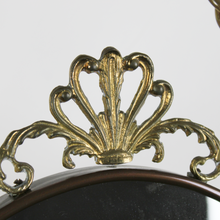 Carica l&#39;immagine nel visualizzatore di Gallery, Specchio Ovale in Ottone Antico Vintage D&#39;Epoca &#39;900 con Effetto Corda Intrecciata

