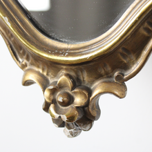Carica l&#39;immagine nel visualizzatore di Gallery, Specchio Vintage con Cornice in Legno Dorata Decorazioni Floreali D&#39;Epoca &#39;900
