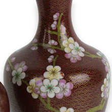 Carica l&#39;immagine nel visualizzatore di Gallery, Coppia Piccoli vasi Cloisonnè Jingfa CINESI Vintage XX secolo

