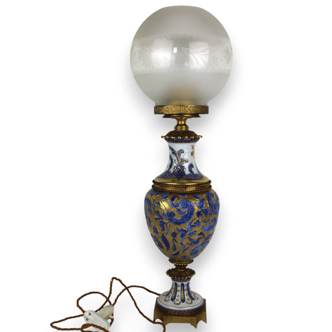 Lampada in porcellana dipinta a mano del XX secolo