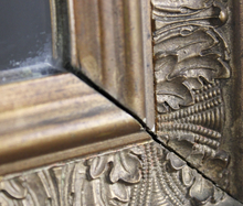 Carica l&#39;immagine nel visualizzatore di Gallery, Specchio Rettangolare con Cornice in Legno Dorata D&#39;Epoca &#39;900

