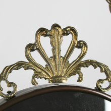 Carica l'immagine nel visualizzatore di Gallery, Specchio Ovale in Ottone Antico Vintage D'Epoca '900 con Effetto Corda Intrecciata

