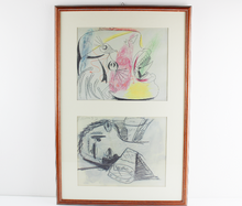 Carica l&#39;immagine nel visualizzatore di Gallery, Doppia LITOGRAFIA Pablo Ruiz Picasso Studio per Testa Piangente e Guerriero Gamba del cavallo
