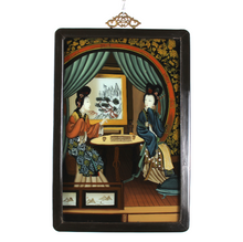 Carica l&#39;immagine nel visualizzatore di Gallery, Dipinto su Vetro Inverso Cinese Vintage CHINESE REVERSE GLASS PAINTING
