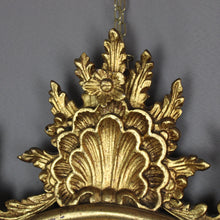 Carica l&#39;immagine nel visualizzatore di Gallery, Antico Specchio Specchiera Cornice in Legno Dorata Vintage D&#39;Epoca Intarsiata
