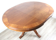 Carica l&#39;immagine nel visualizzatore di Gallery, TAVOLO Rotondo ANTICO Allungabile Usato VINTAGE in Legno D&#39;Epoca MASSELLO Design
