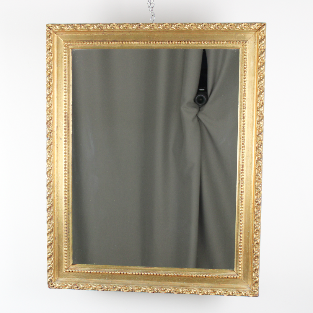 Specchio Rettangolare con Cornice in Legno Dorata '900