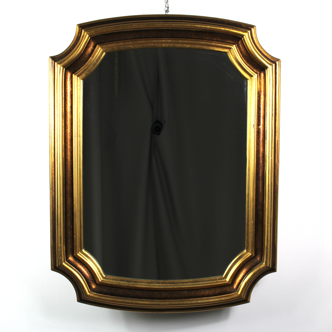 Specchio vintage ottagonale con cornice arrotondata