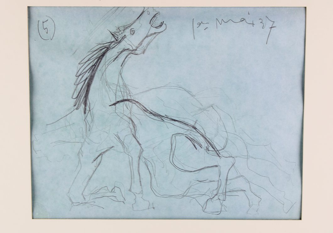 LITOGRAFIA Pablo Ruiz Picasso Studio per il cavallo Disegno preparatorio per Guernica