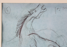 Carica l&#39;immagine nel visualizzatore di Gallery, LITOGRAFIA Pablo Ruiz Picasso Studio per il cavallo Disegno preparatorio per Guernica
