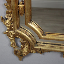 Carica l&#39;immagine nel visualizzatore di Gallery, Antico Specchio Specchiera Cornice in Legno Dorata Vintage D&#39;Epoca Intarsiata
