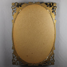 Carica l&#39;immagine nel visualizzatore di Gallery, Specchio Ovale con Cornice in Legno Dorata Vintage D&#39;Epoca Antico Stile Liberty - Ghetto Luxury Milan
